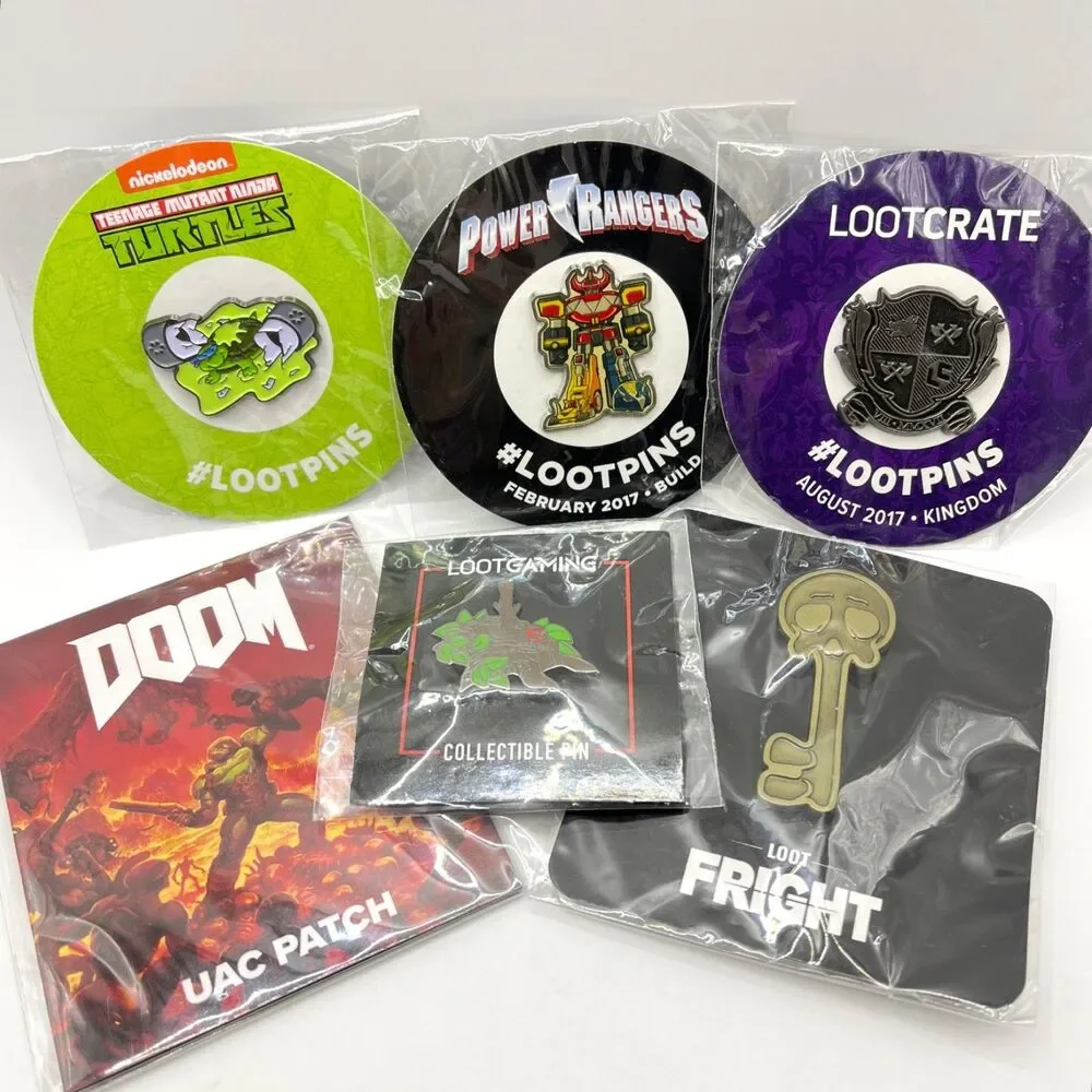 Lootcrate Gaming Fright Pin Lot Doom UAC Patch Power Ranger Ninja Turtle Key
